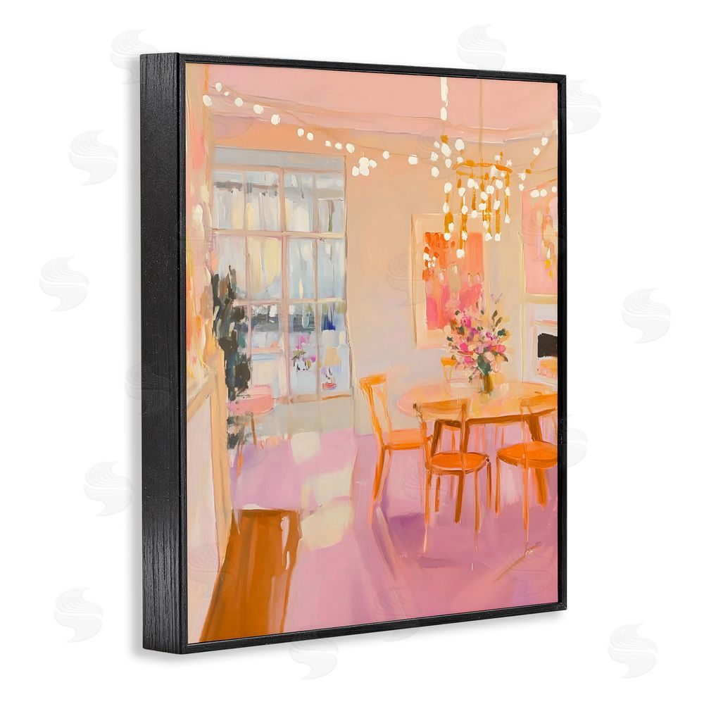 The Prints Vibe Warm & Inviting Dining Room Black Framed Giclee Wall Art Print