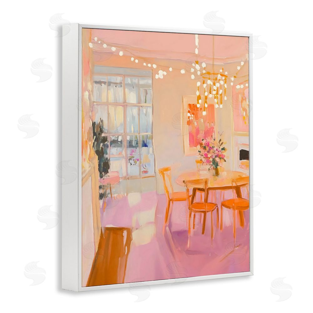 The Prints Vibe Warm & Inviting Dining Room White Framed Giclee Wall Art Print