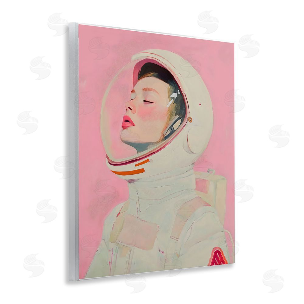 The Prints Vibe Pink Astronaut Girl Wall Plaque Home Decor Art Print