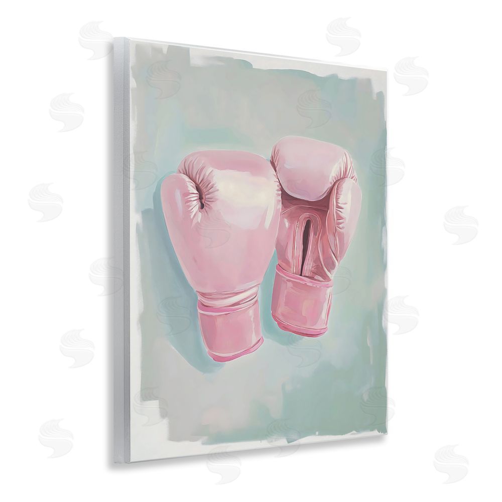 The Prints Vibe Feminine Pink Boxing Gloves Wall Plaque Home Decor Art Print