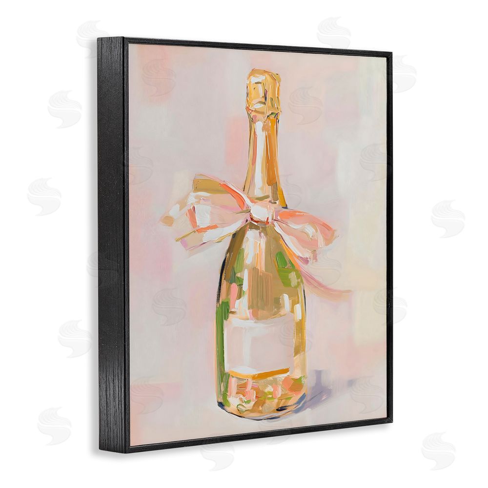 The Prints Vibe Pink Champagne Celebration Black Framed Giclee Wall Art