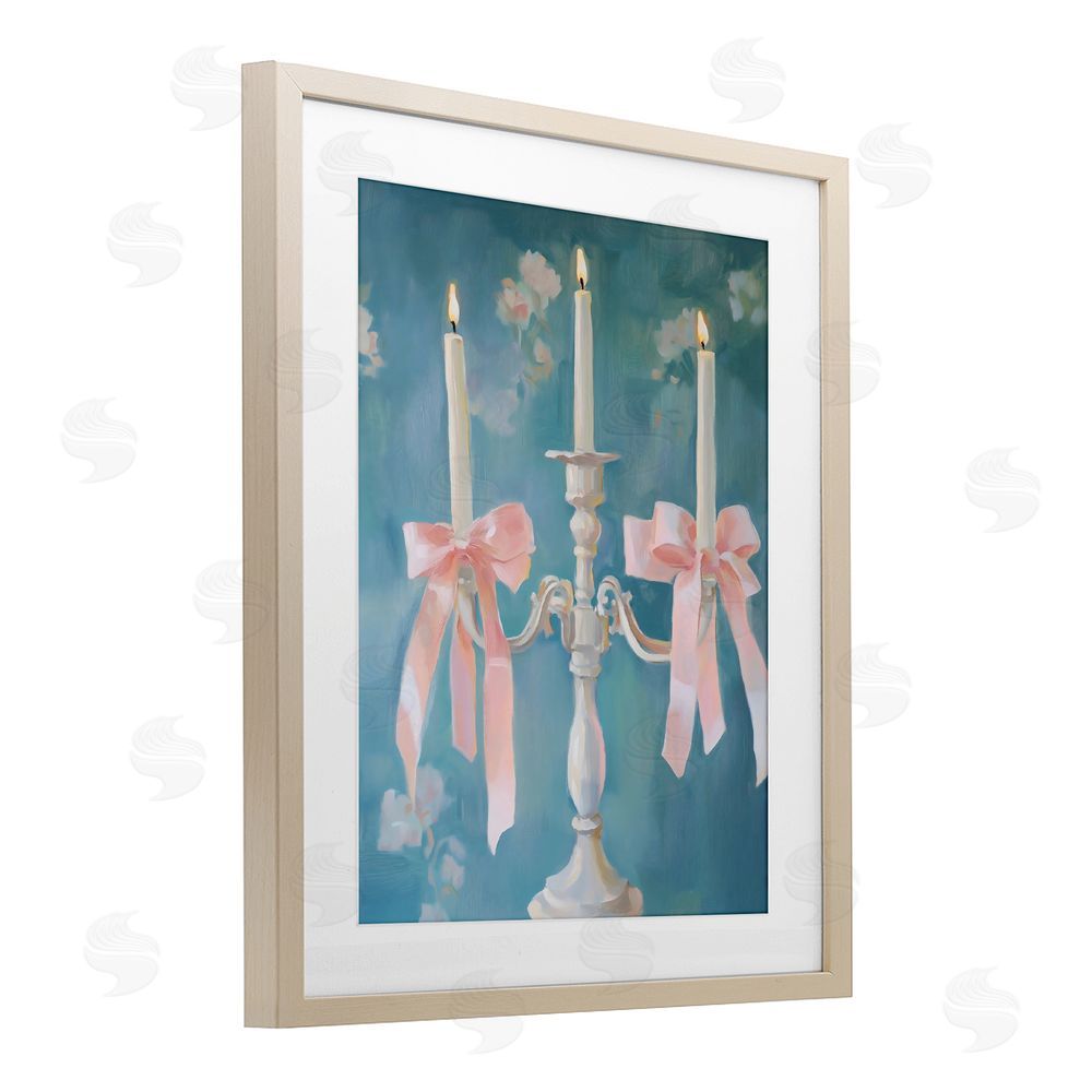 The Prints Vibe Elegant Coquette Candelabra Brown Framed Print Under Glass Wall Art