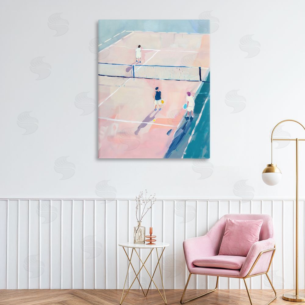 The Prints Vibe Summer Game of Tennis Stretched Canvas on Wall