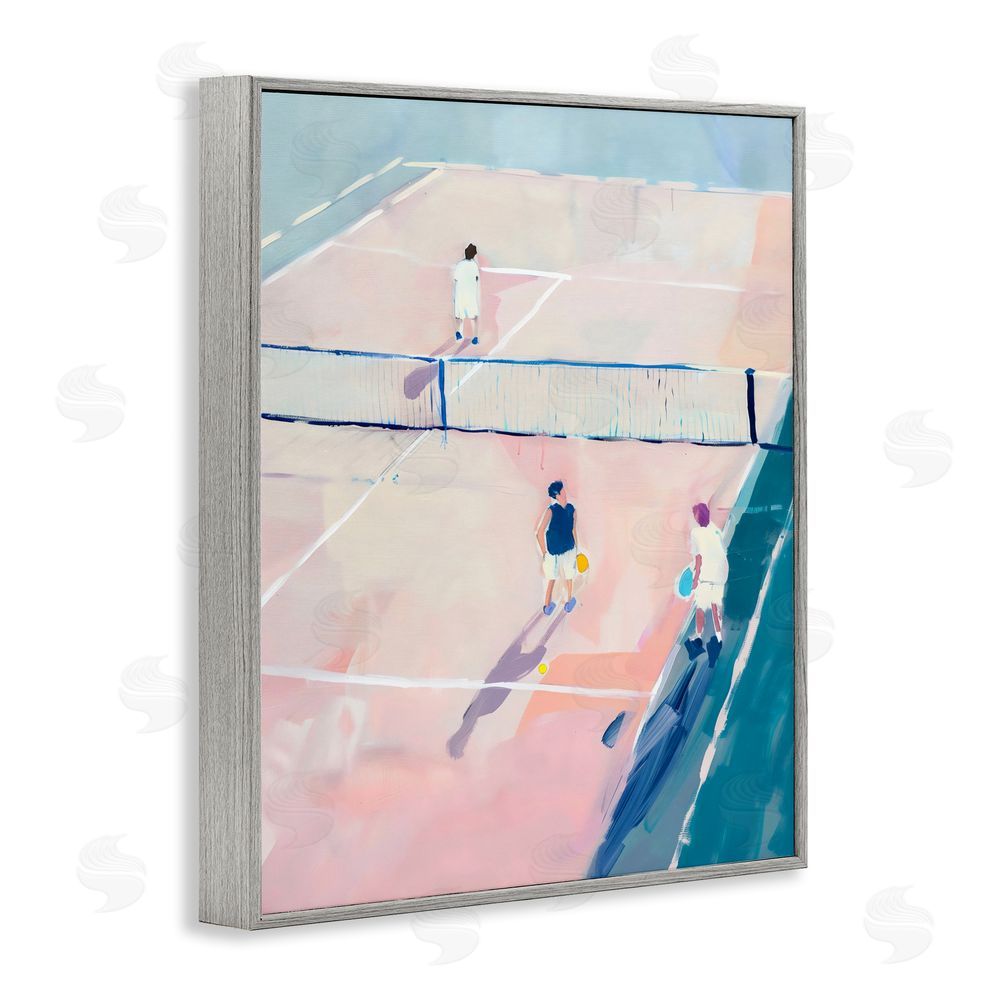 The Prints Vibe Summer Game of Tennis Gray Framed Giclee Wall Art Print