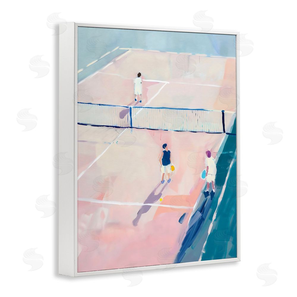 The Prints Vibe Summer Game of Tennis White Framed Giclee Wall Art Print