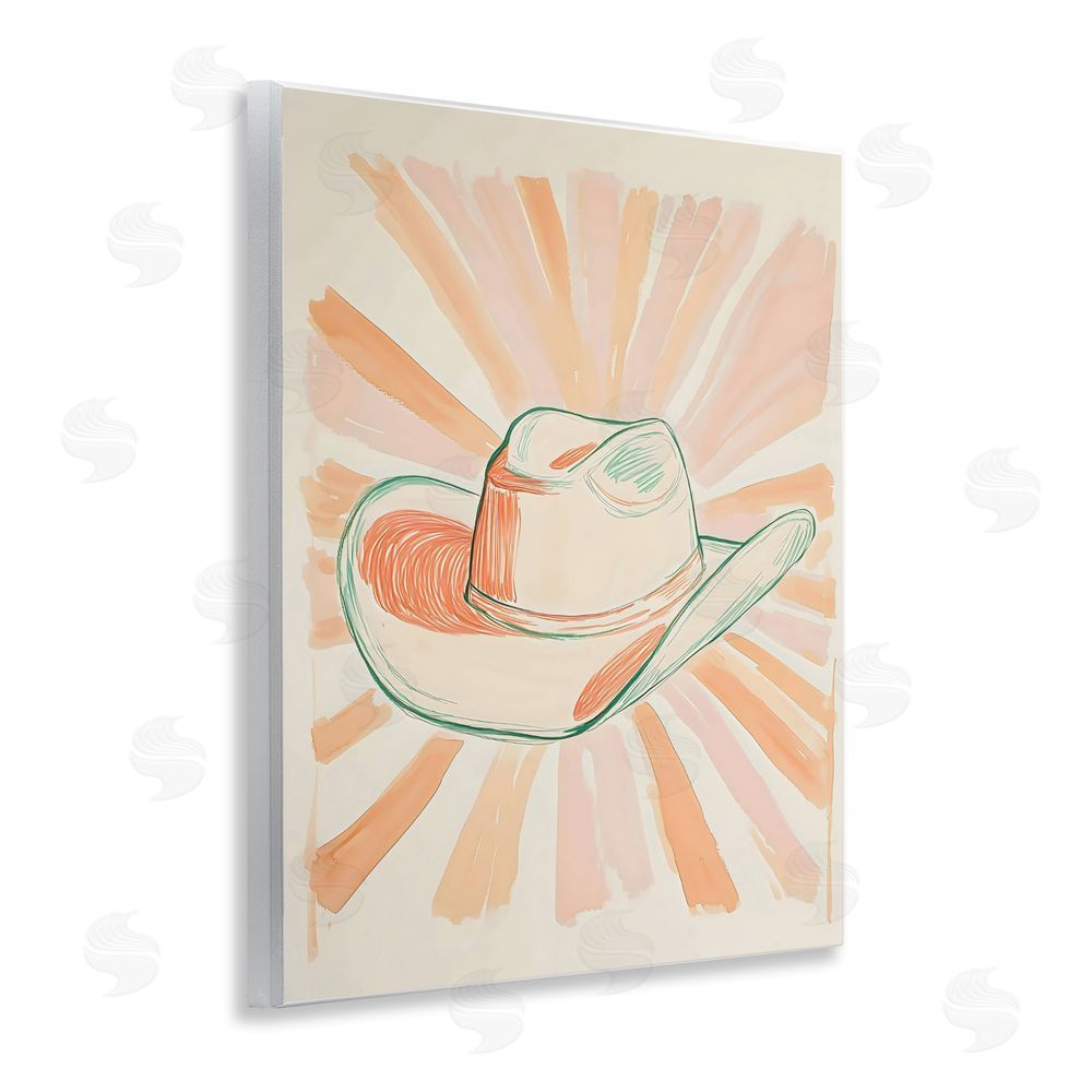 The Prints Vibe Sunburst & Cowboy Hat Wall Plaque Printed Art