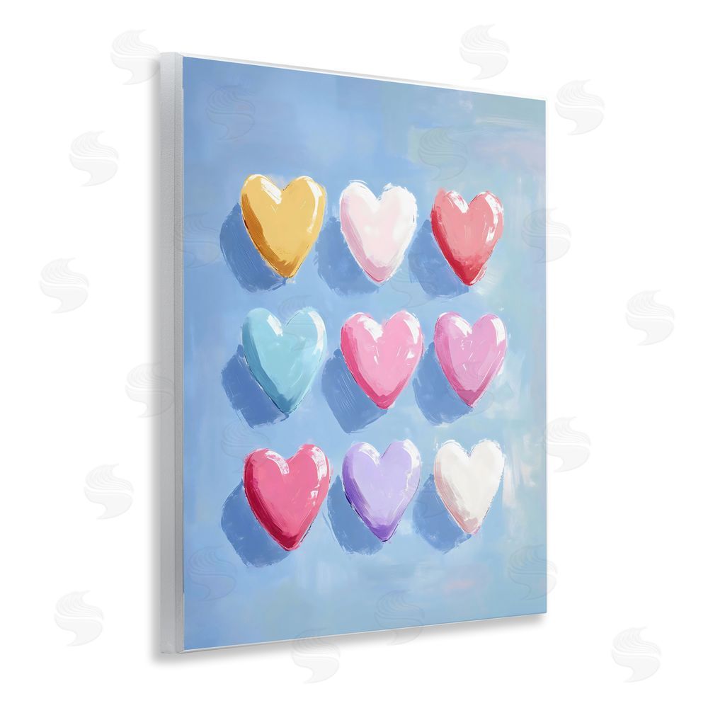 The Prints Vibe Pastel Heart Grid Wall Plaque Home Decor Art Print