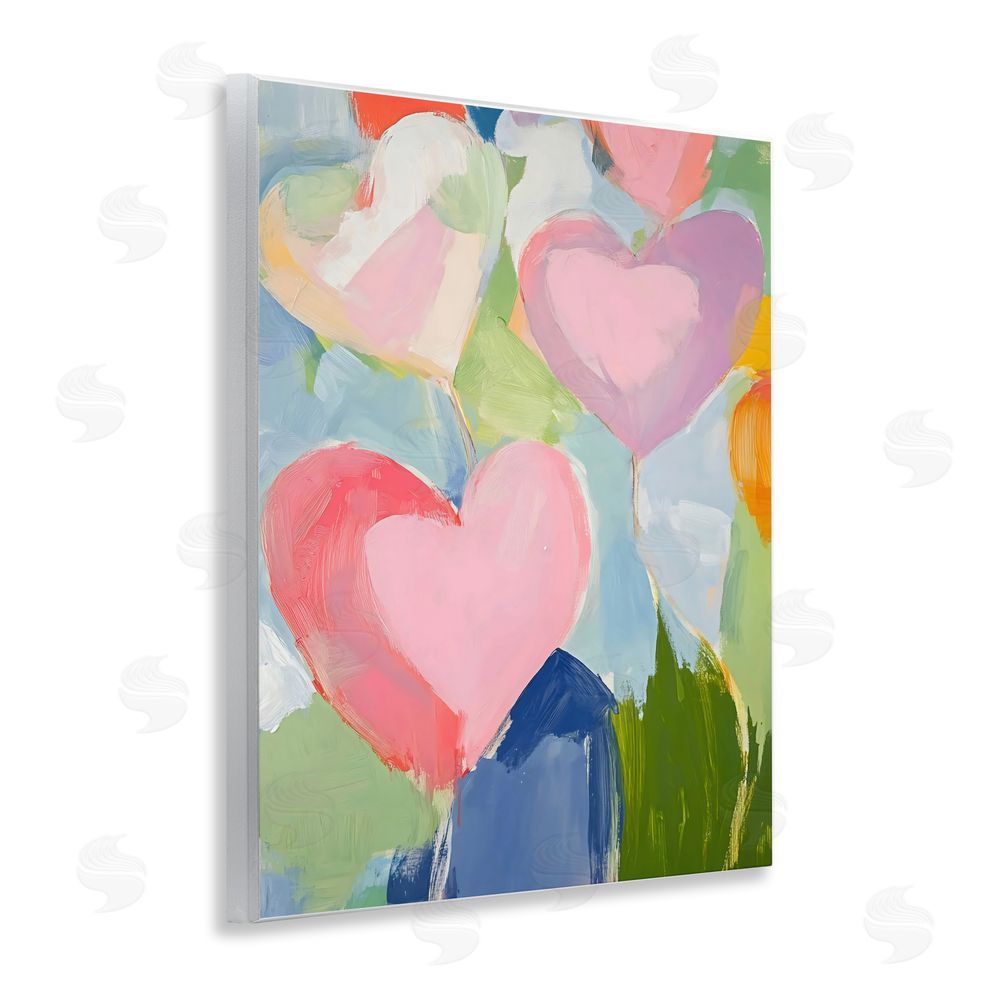 The Prints Vibe Pink Hearts Abstraction Wall Plaque Home Decor Art Print