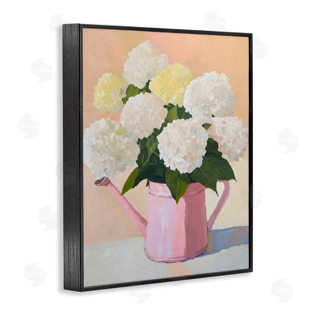 The Prints Vibe Hydrangeas in Watering Can Black Framed Giclee Wall Art