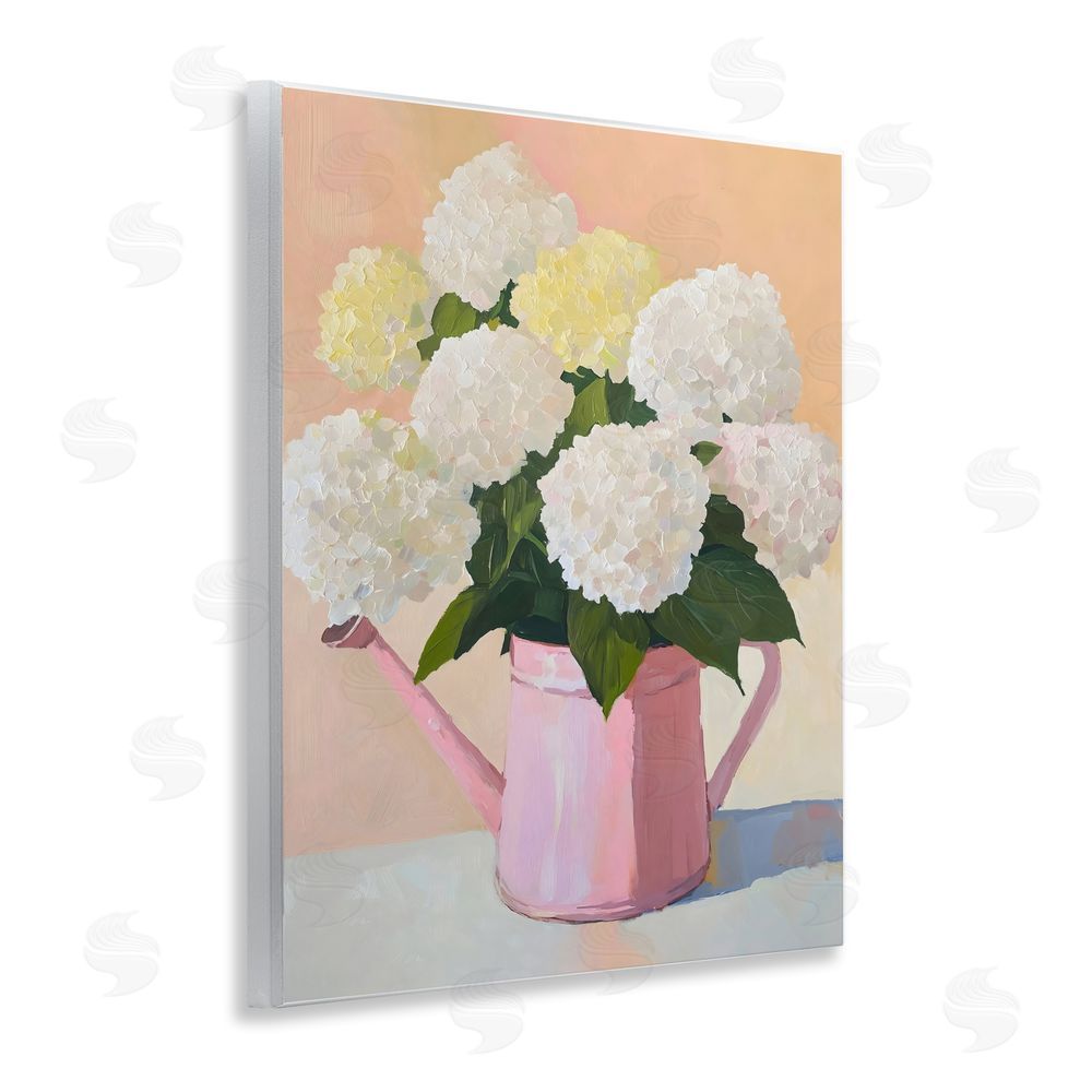The Prints Vibe Hydrangeas in Watering Can Wall Plaque Home Decor Art Print