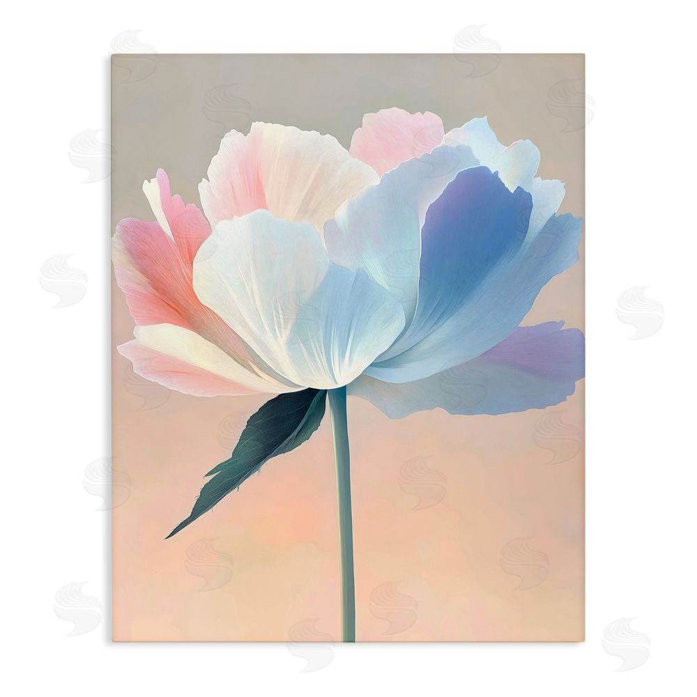 The Prints Vibe Pink & Blue Flower Serenity Stretched Canvas Wall Art