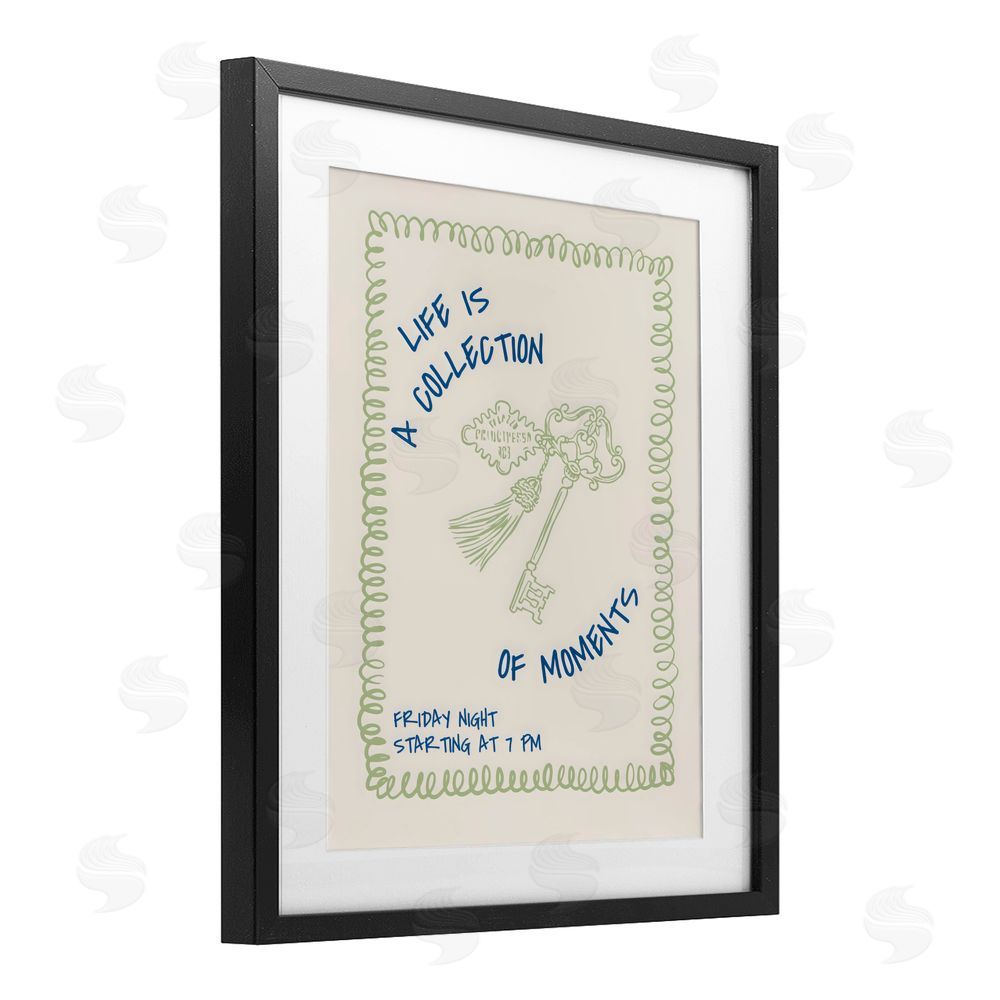 The Prints Vibe A Collection of Moments Black Framed Print Under Glass with Matting Wall Art