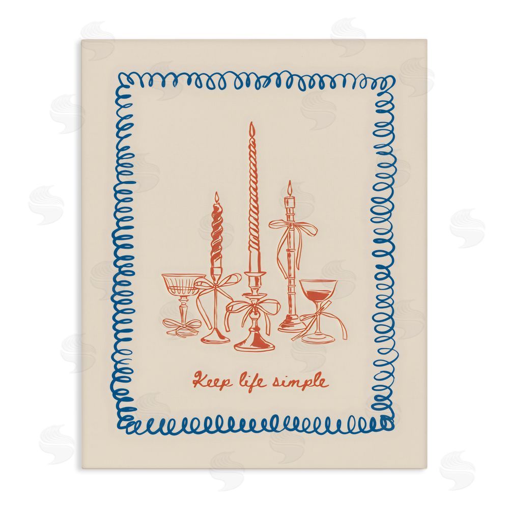 The Prints Vibe Keep Life Simple Candles Stretched Canvas Wall Art
