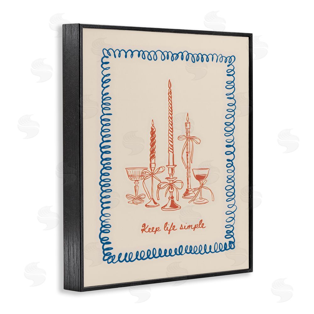 The Prints Vibe Keep Life Simple Candles Black Framed Giclee Wall Art