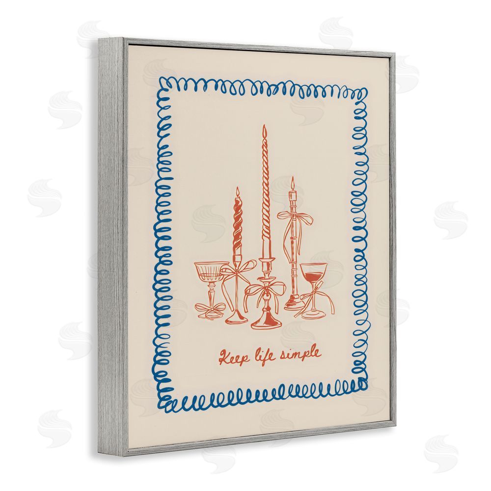 The Prints Vibe Keep Life Simple Candles Gray Framed Giclee Wall Art
