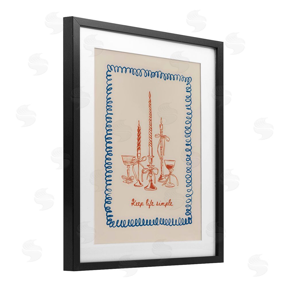 The Prints Vibe Keep Life Simple Candles Black Framed Print Under Glass Wall Art