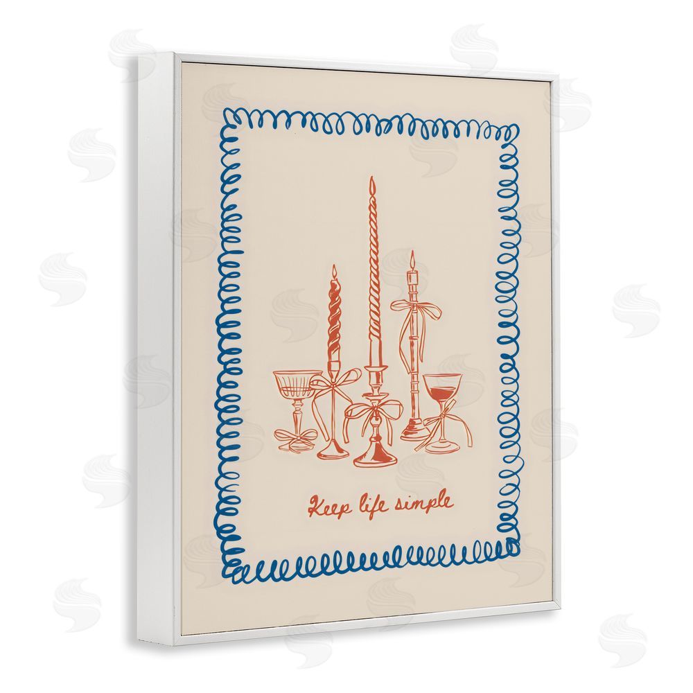 The Prints Vibe Keep Life Simple Candles White Framed Giclee Wall Art