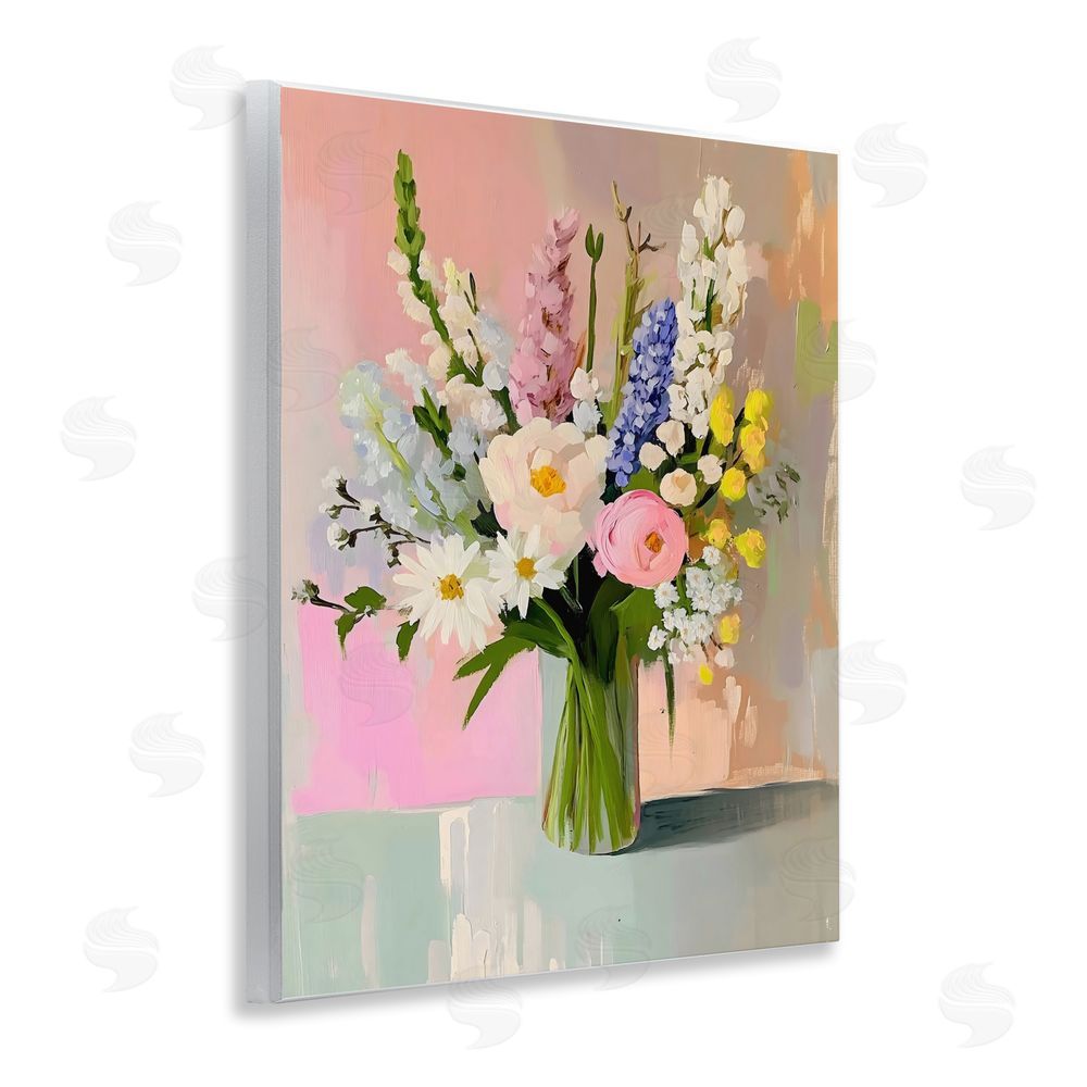 The Prints Vibe Glass Vase with Spring Blooms Wall Plaque Home Decor Art Print