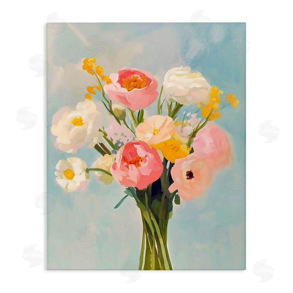 The Prints Vibe Eclectic Floral Bouquet Stretched Canvas Wall Art