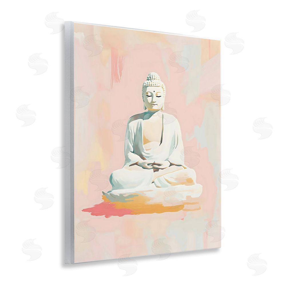 The Prints Vibe Pastel Buddha In Quiet Meditation Wall Plaque Home Decor Art Print