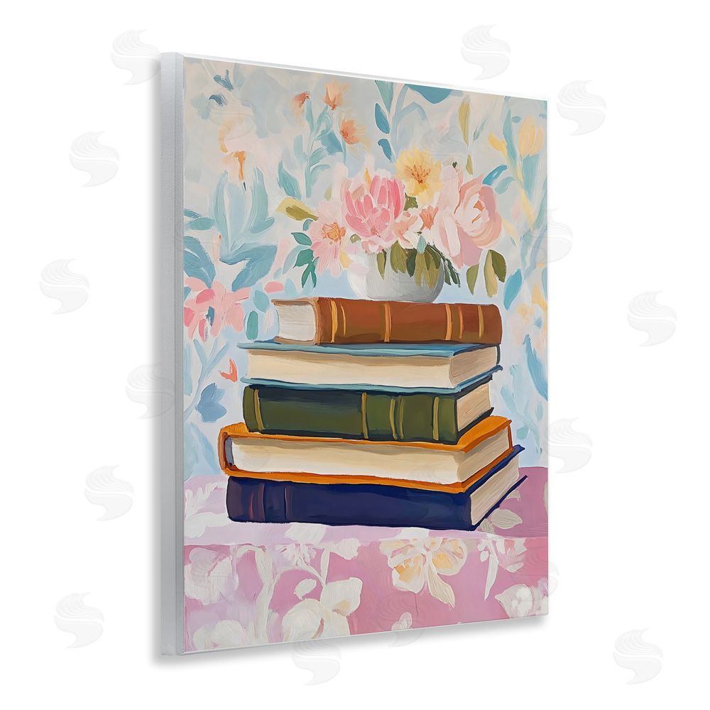 The Prints Vibe Vintage Books & Florals Wall Plaque Printed Art