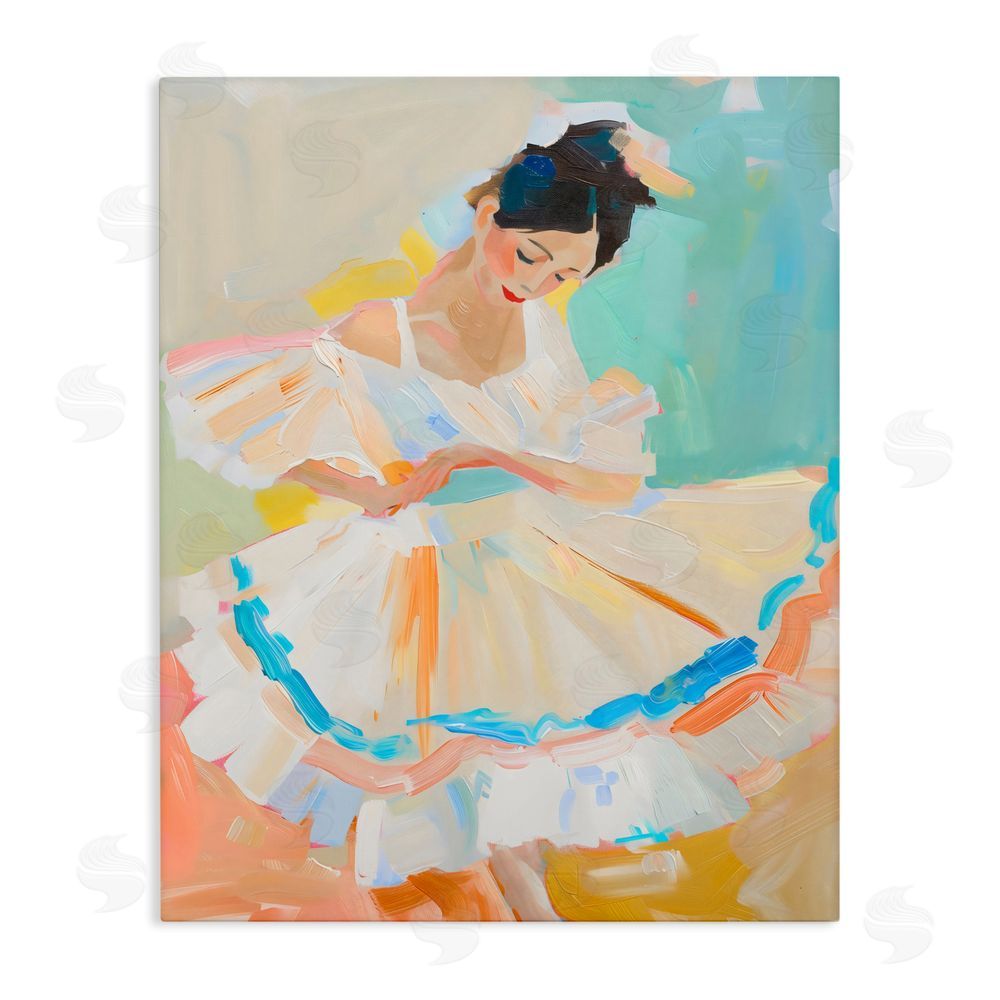 The Prints Vibe Dancer with Flowing Dress Stretched Canvas Wall Art