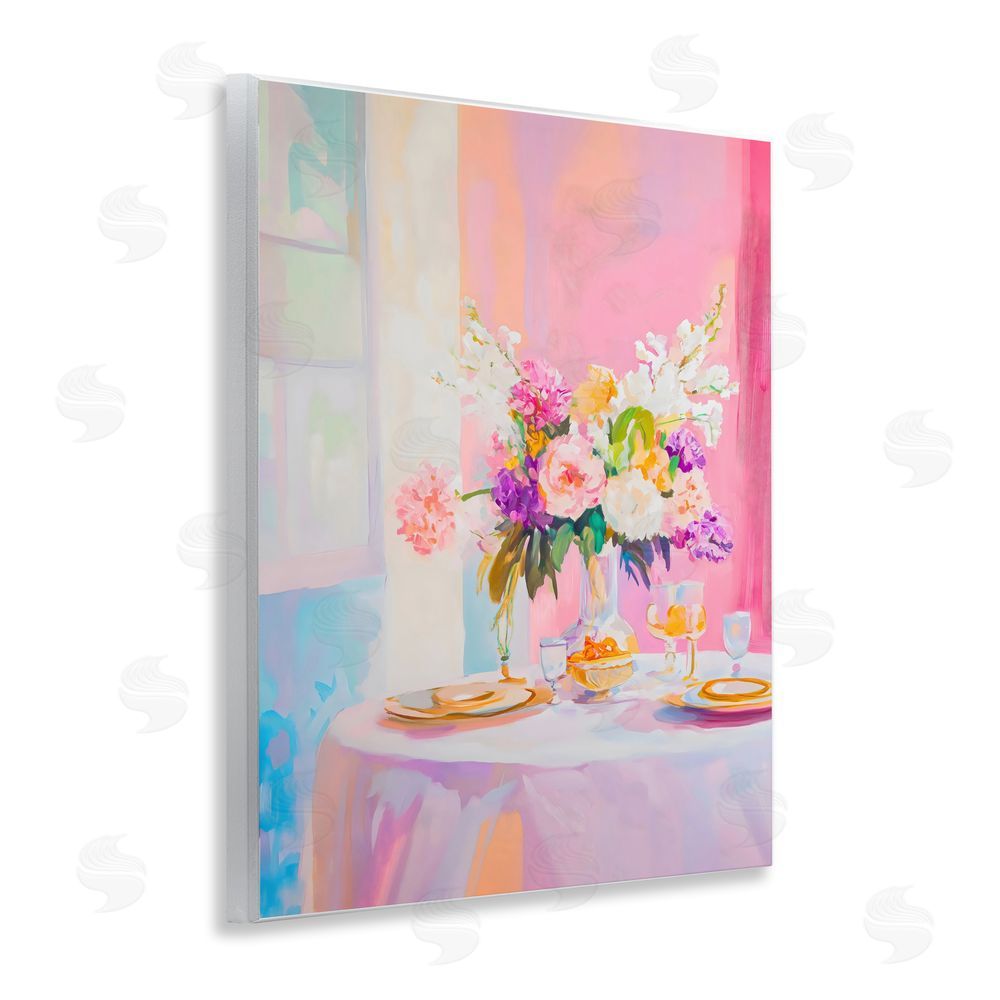 The Prints Vibe Pink Brunch with Romantic Bouquet Wall Plaque Home Decor Art Print