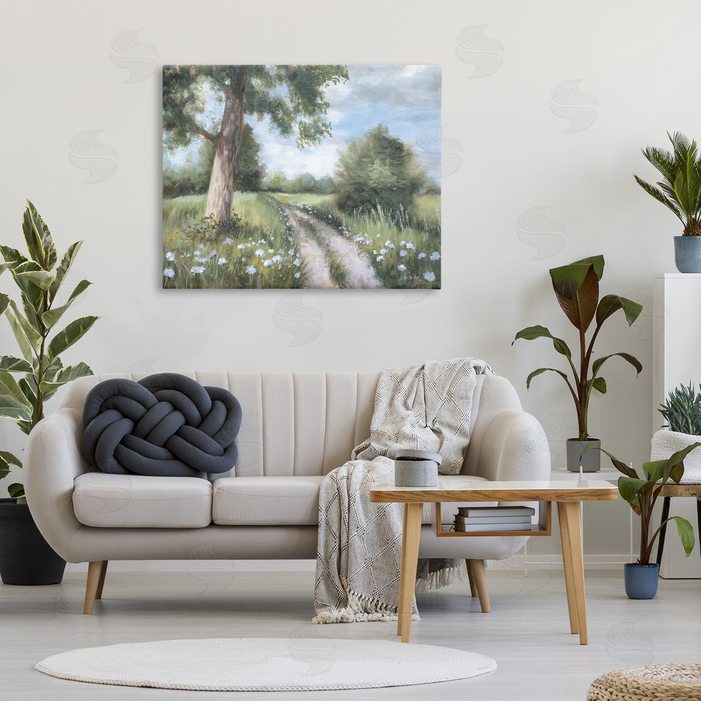 Pam Britton A Lovely Walk On Path Stretched Canvas Wall Art in Room
