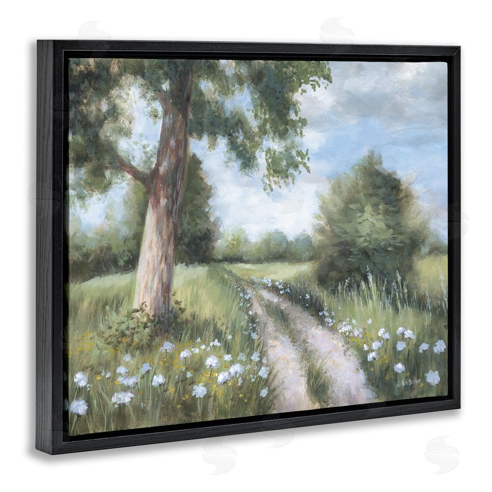 Pam Britton A Lovely Walk On Path Black Floating Frame Canvas Wall Art Print