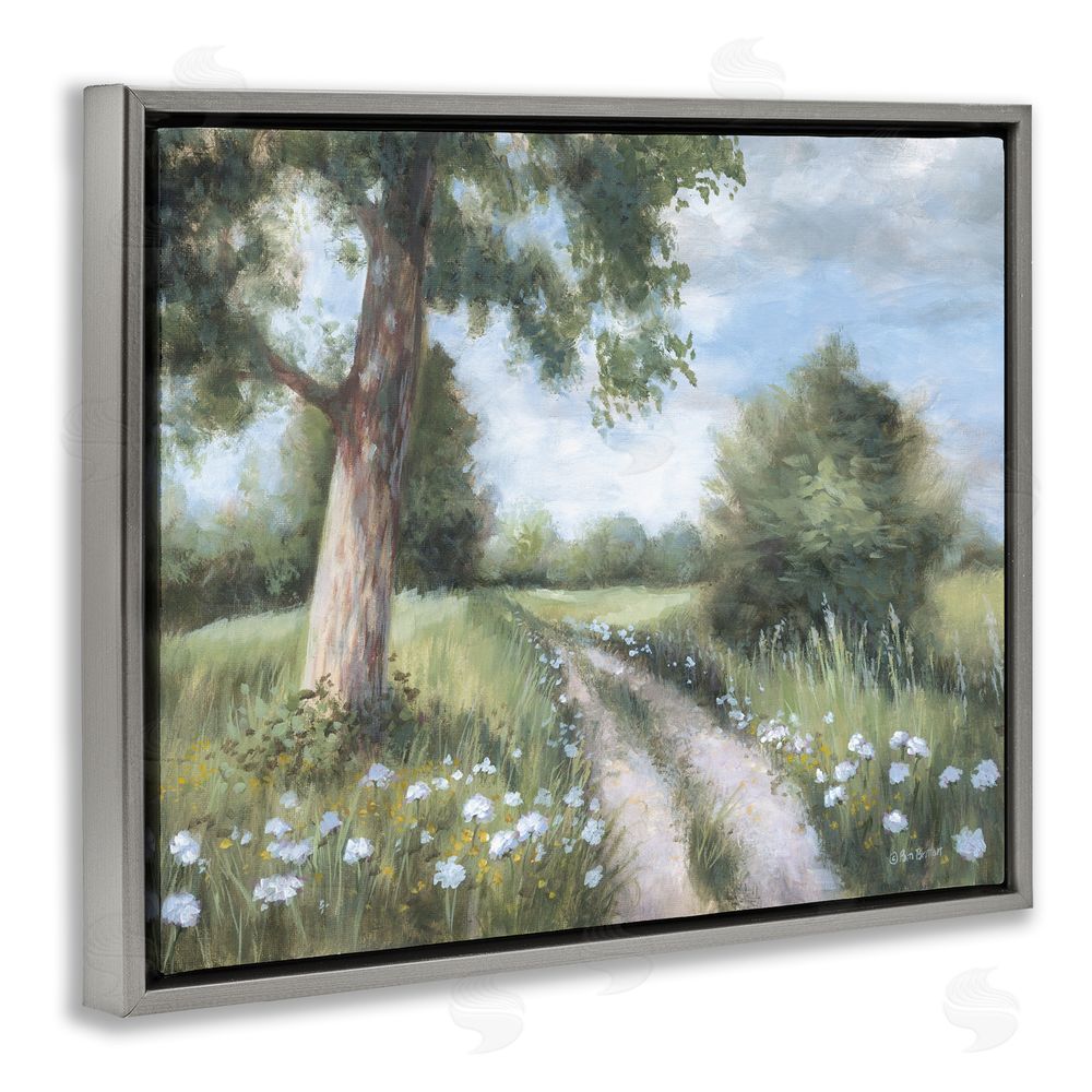 Pam Britton A Lovely Walk On Path Gray Floating Frame Canvas Wall Art Print