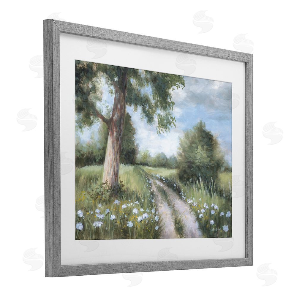 Pam Britton A Lovely Walk On Path Gray Framed Print Under Glass Wall Art
