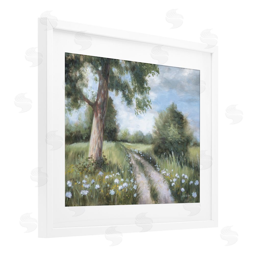 Pam Britton A Lovely Walk On Path White Framed Print Under Glass Wall Art