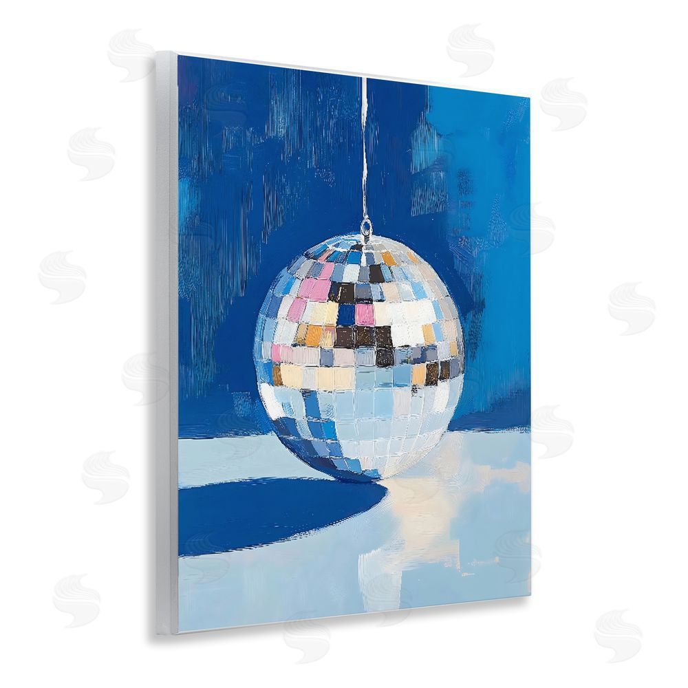The Prints Vibe Silver Dance Disco Ball Wall Plaque Printed Art