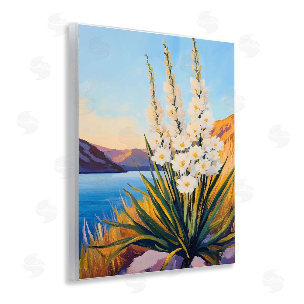 The Prints Vibe Yucca in Bloom By The Lake Wall Plaque Printed Art