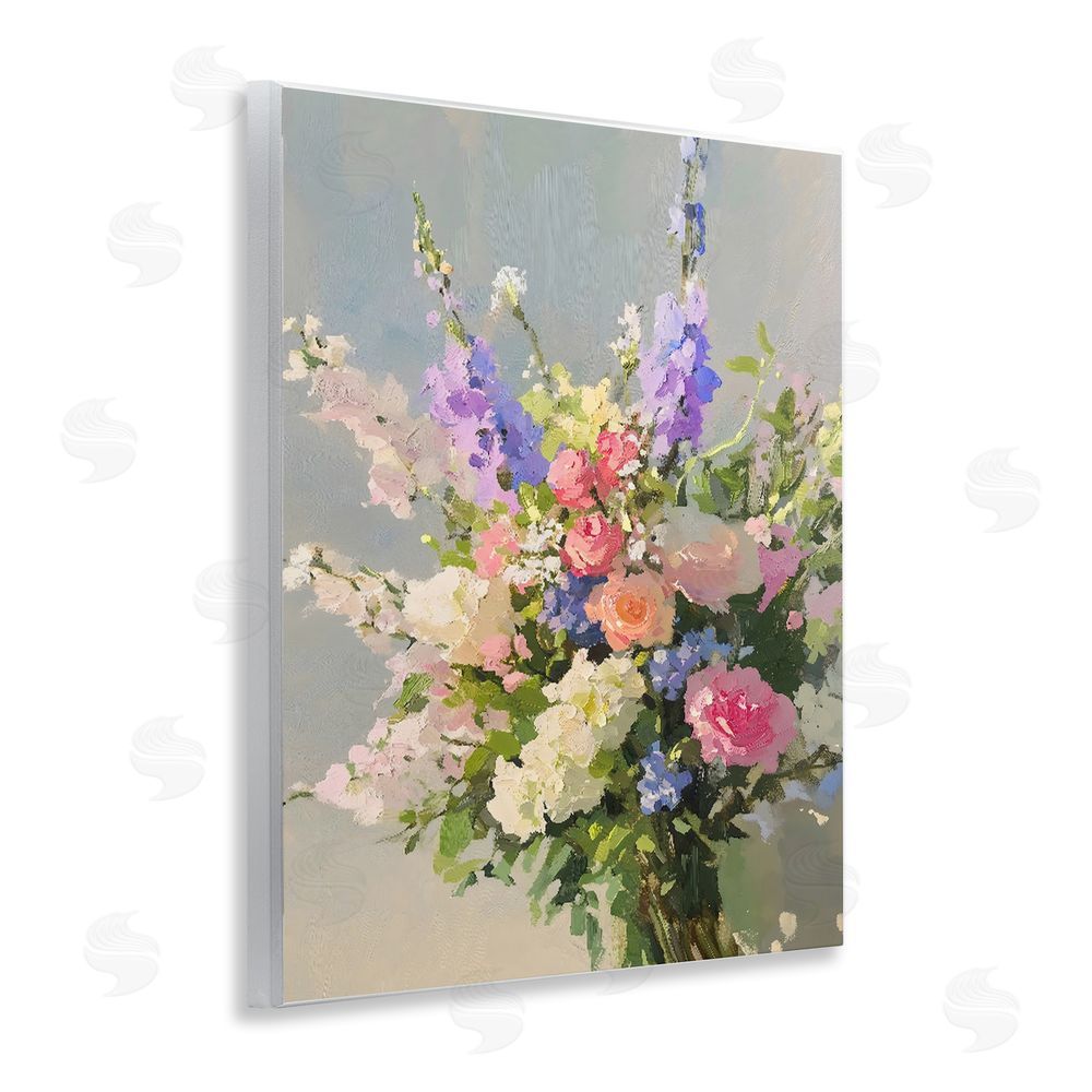 The Prints Vibe Romantic Pastel Garden Bouquet Wall Plaque Home Decor Art Print
