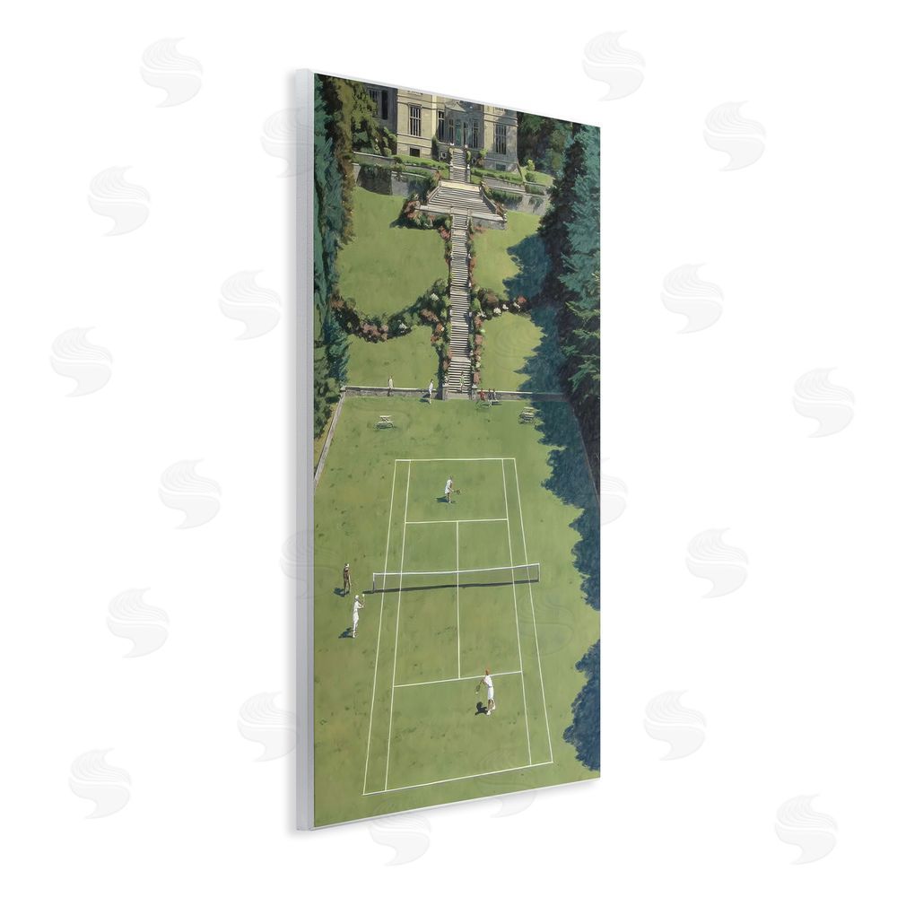 Petal Prints Design Tennis Court at Mansion Wall Plaque Printed Art