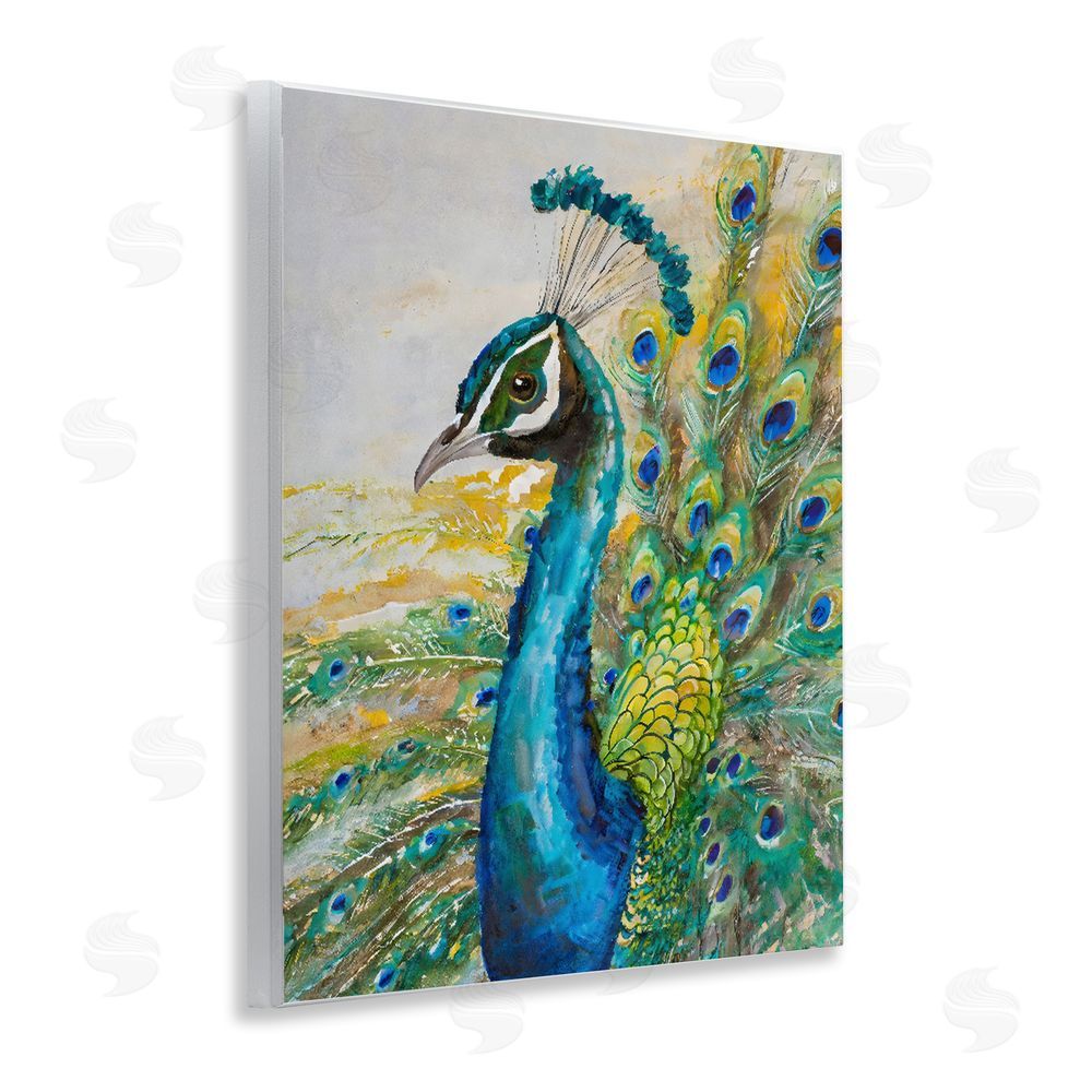 Creative Studio Regal Blue Peacock Feathers Wall Plaque Home Decor Art Print