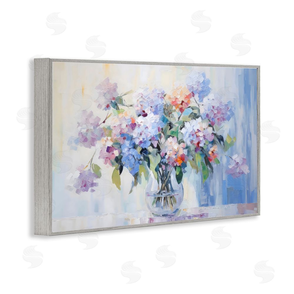 Creative Studio In Full Bloom Bouquet Gray Framed Giclee Wall Art
