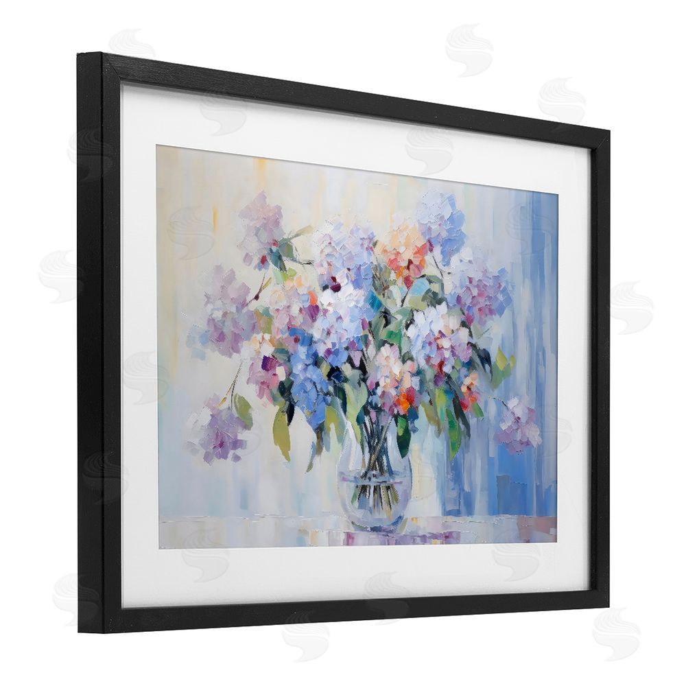 Creative Studio In Full Bloom Bouquet Black Framed Print Under Glass Wall Art