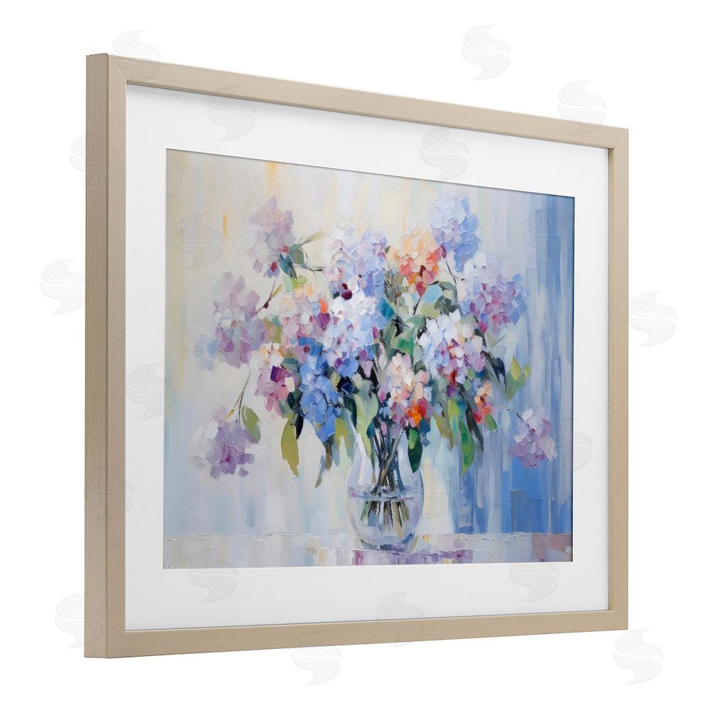 Creative Studio In Full Bloom Bouquet Brown Framed Print Under Glass Wall Art