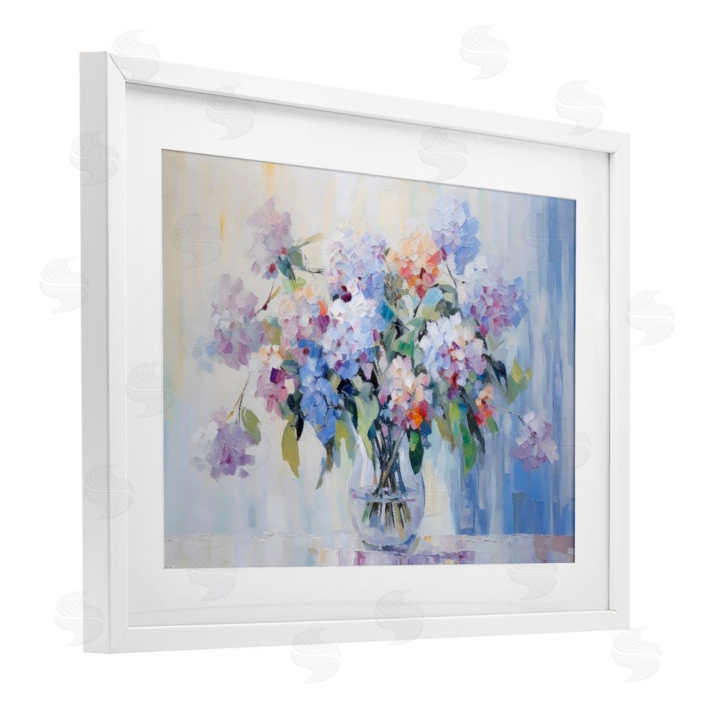 Creative Studio In Full Bloom Bouquet White Framed Print Under Glass Wall Art