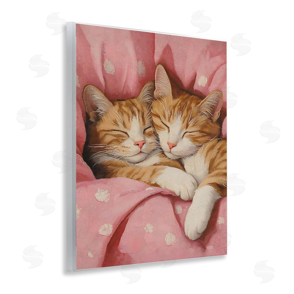 The Prints Vibe Sleeping Orange Cats Embrace Wall Plaque Printed Art