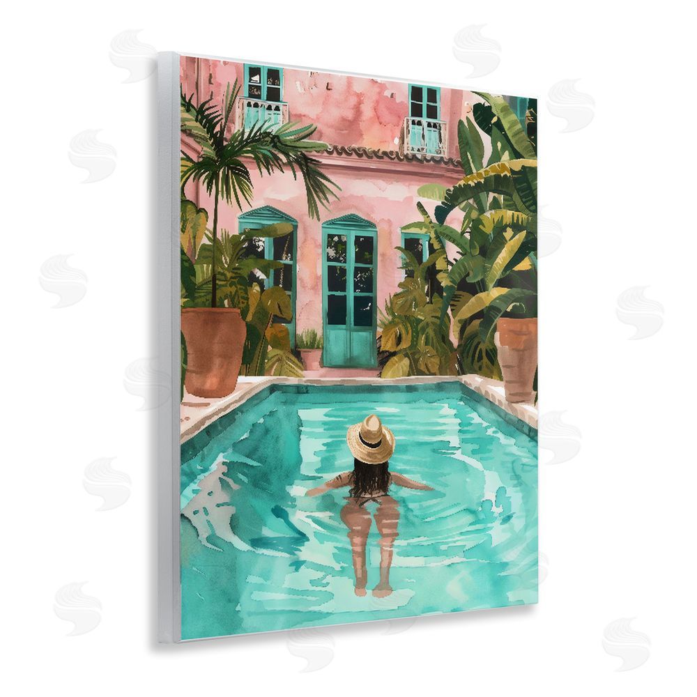 The Prints Vibe Girl Swimming In Pool Wall Plaque Home Decor Art Print