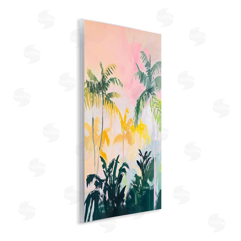 The Prints Vibe Pastel Palms in Morning Glow Wall Plaque Home Decor Art Print