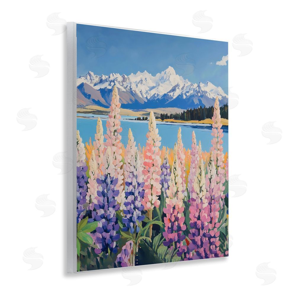 The Prints Vibe Mountains & Wildflowers by Lake Wall Plaque Home Decor Art Print
