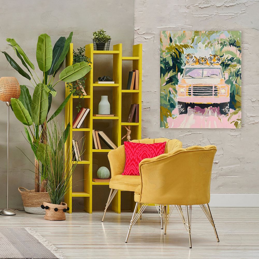 The Prints Vibe Safari Trip Tiger Trio Stretched Canvas on Wall