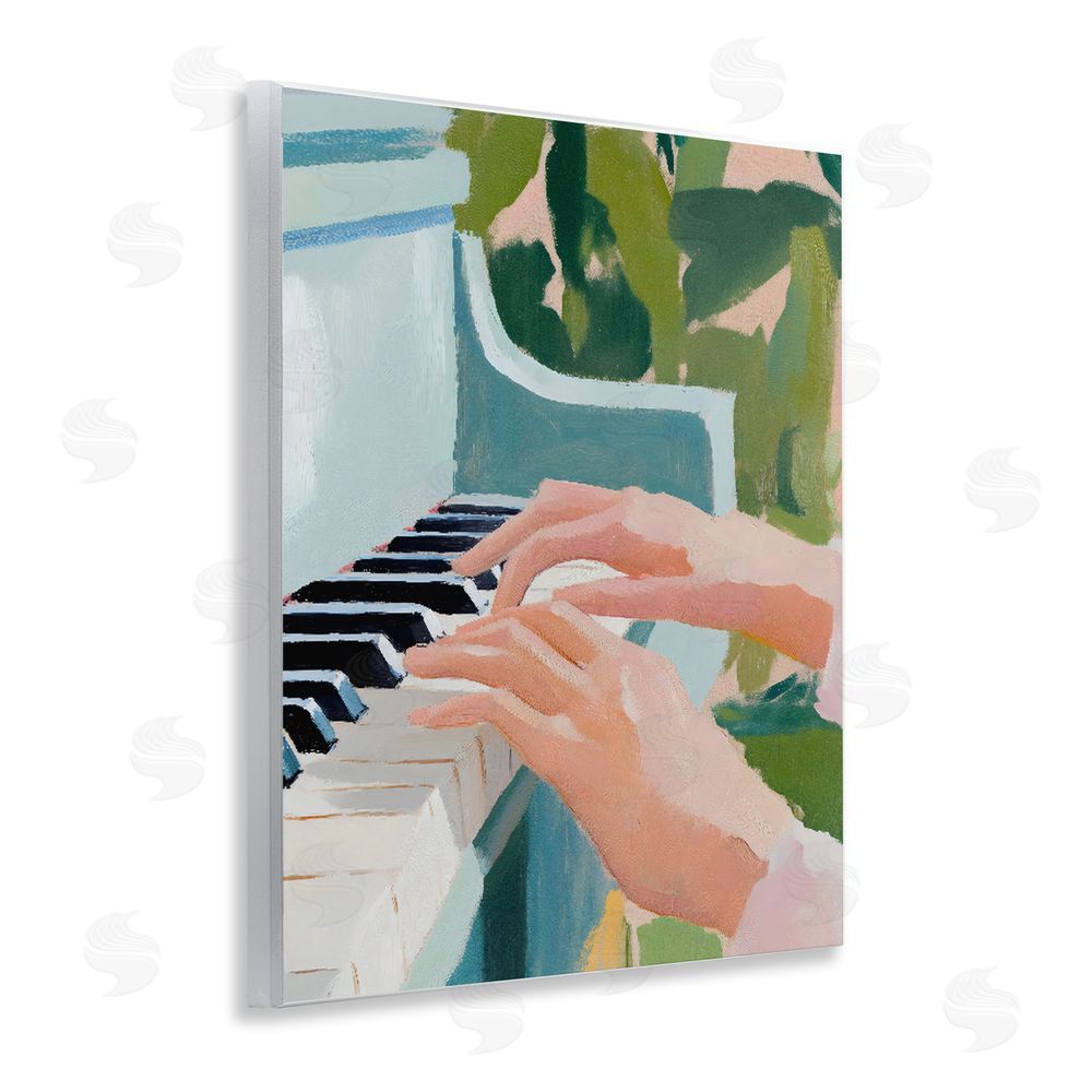 The Prints Vibe Piano Hands in Sunlit Space Wall Plaque Home Decor Art Print