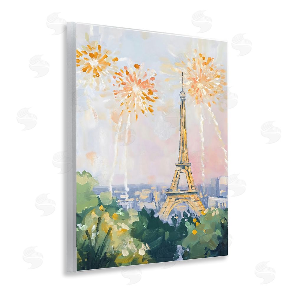 The Prints Vibe Fireworks in Paris Wall Plaque Home Decor Art Print