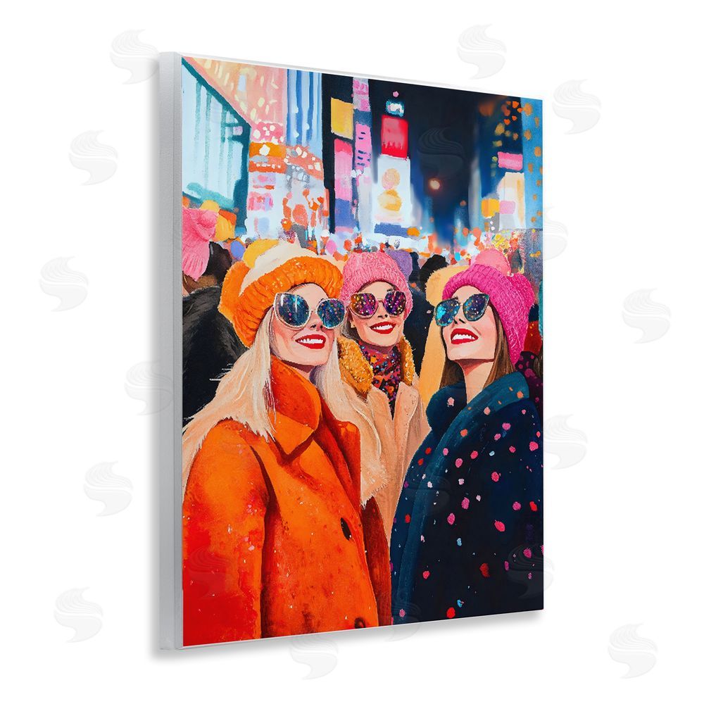 LSR Design Studio New Year's Girls in City Wall Plaque Home Decor Art Print