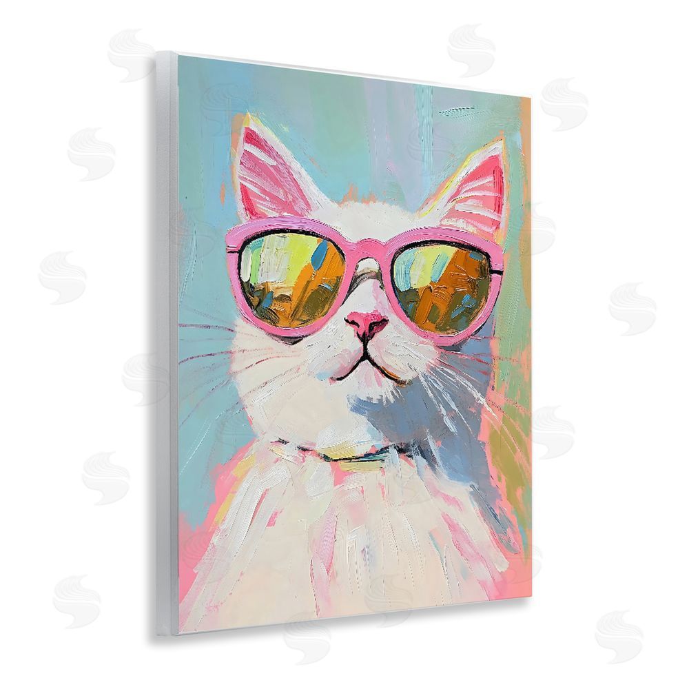 The Prints Vibe Cool Cat in Sunglasses Wall Plaque with Fixed Lithograph Print